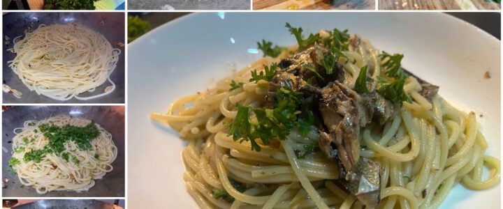 Spaghetti aglio e olio mit Sprotten