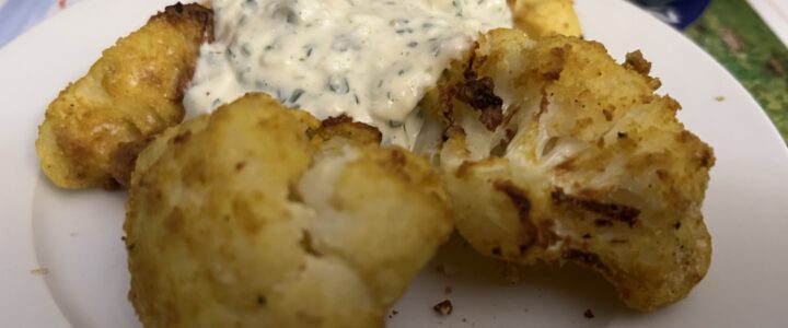 Panierte Blumenkohlröschen aus der Heißluftfriteuse